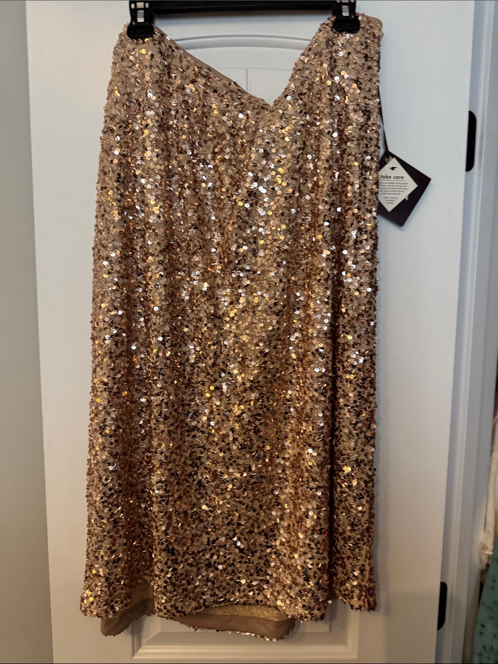 Ava & Viv Gold Sequin Midi Skirt